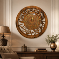 Handcrafted Islamic Calligraphy Wooden Wall Clock 14 Inch | Sheesham Wood
