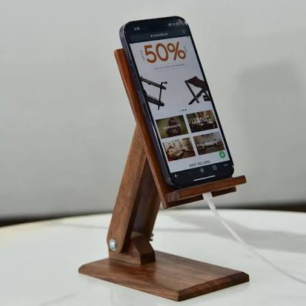 Handcrafted Wooden Mobile Phone Stand